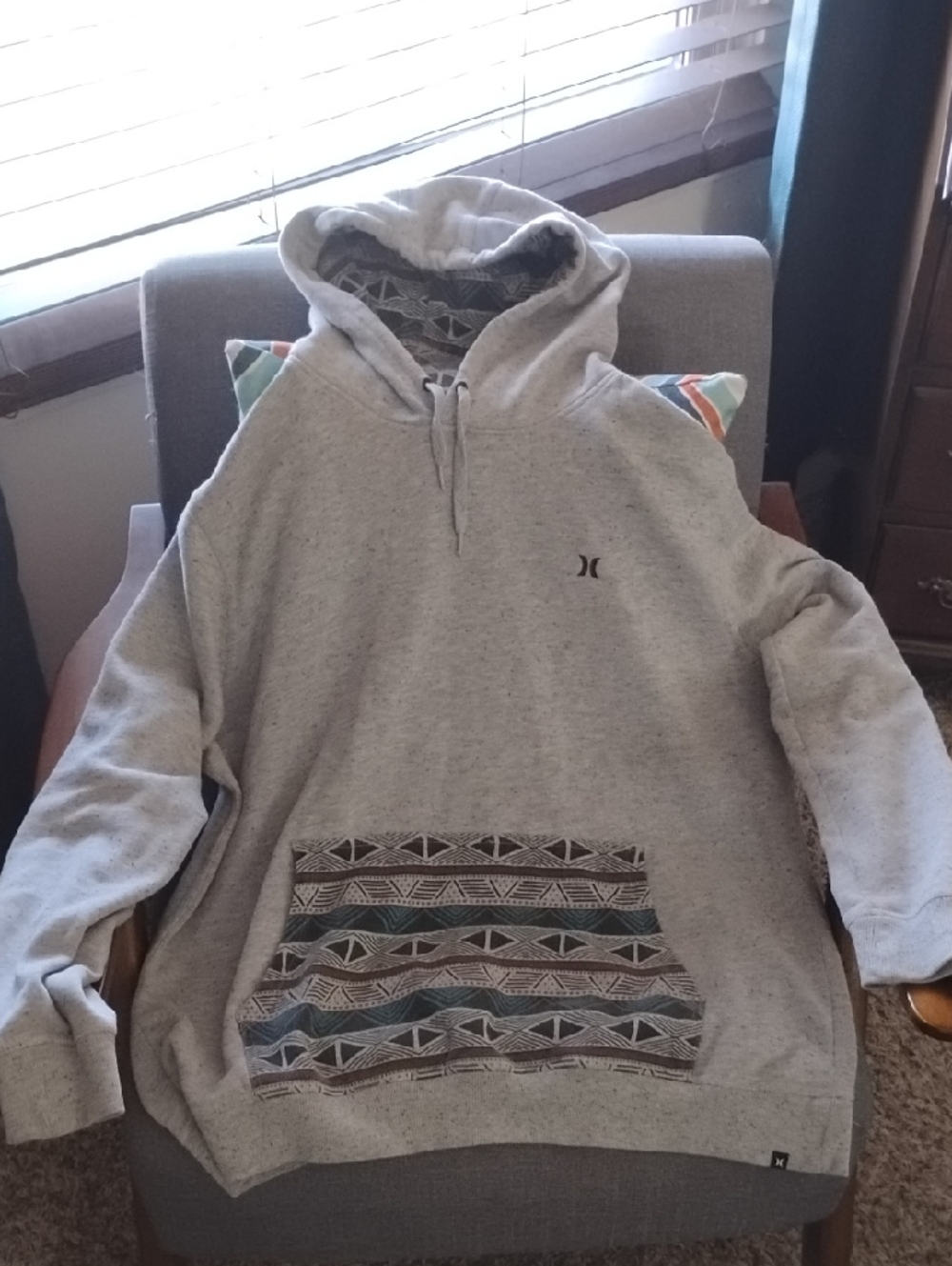 Men's Hurley Gray Speckled Hoodie